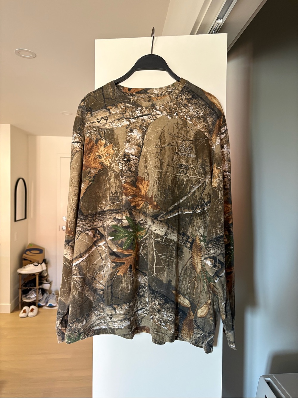 Realtree Long Sleeve Camo Tee in Olive Green and Brown